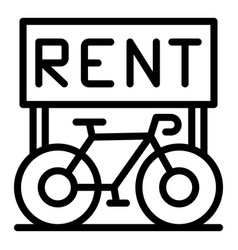 Rent City Bike Icon Outline App System