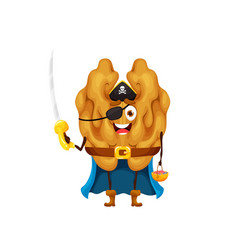 Cartoon Halloween Pirate Walnut Nut Character