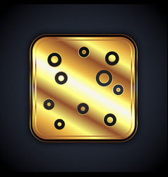 Gold Beer Bubbles Icon Isolated On Black