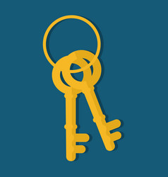 Gold Keychain Icon Isolated On Background