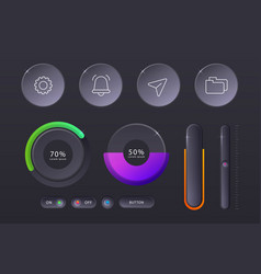 Gradient Glassmorphism Elements Set