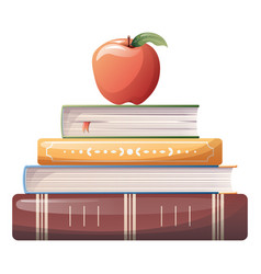 A Stack Of Books With An Apple School Theme Study