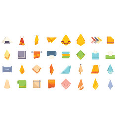 Handkerchief Icons Set Flat Folded Napkin