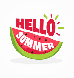 Hello Summer Lettering And Abstract Watermelon