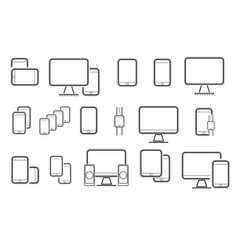 Device Icon Electronic And Devices Line Icons Set