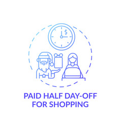 Paid Half Day-off For Shopping Concept Icon