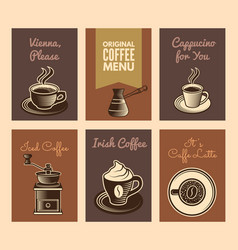 Coffee Cards Templates For Design Menu For Cafe