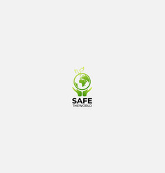 Earth Logo Design With Leaves In A Circle