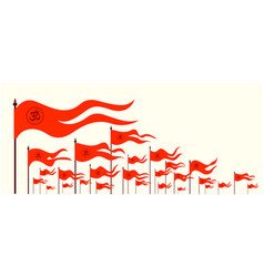 Orange Hindu Flags With Om Sign Bhagwa Flags Icon