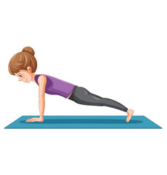 Woman Practicing Yoga On Mat