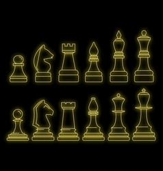 Chess Piece Icon Set Neon