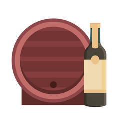 Wine Bottle And Barrel