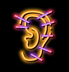 Ear Acupuncture Neon Glow Icon