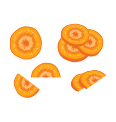 Orange Sliced Carrot Icon