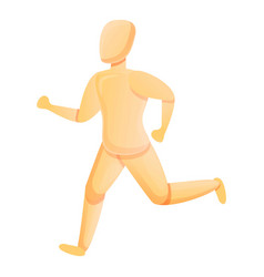 Running Wood Mannequin Icon Cartoon Style