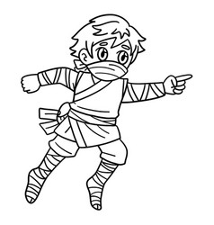 Ninja Isolated Coloring Page For Kids