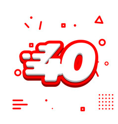 Number 40 3d Fast Icon