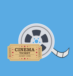 Retro Cinema Ticket And Film Reel