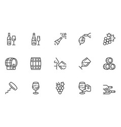 Wine Line Icons Set