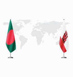 Bangladesh And Gibraltar Flags For Official