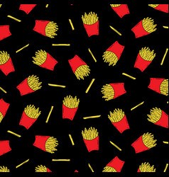 French Fried Potatoes In Red Paper Pattern