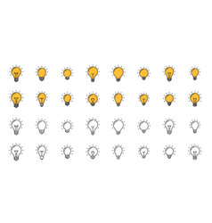 Light Bulb Line Icons Creative Idea Symbols Set