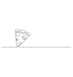 One Continuous Line Drawing Of Pizza Slice Symbol