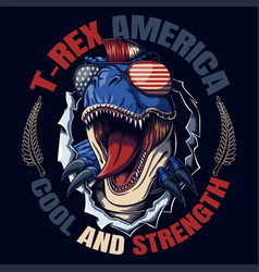 T Rex Cool Wearing Accessories America Flag