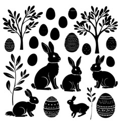 A Collection Black And White Easter Bunny Egg