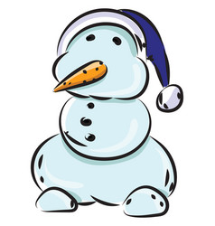 Sad Snowman On White Background