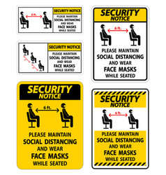 Security Notice Maintain Social Distancing Wear