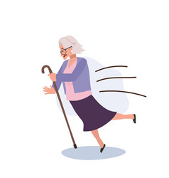 Elderly Woman Stumbling A Senior Grandmother