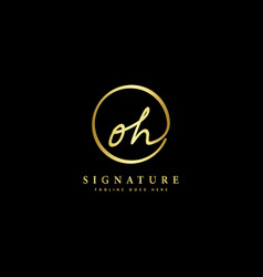 O H Oh Initial Letter Handwritten Signature Logo