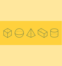 Set Of 3d Geometric Basic Shapes Icon