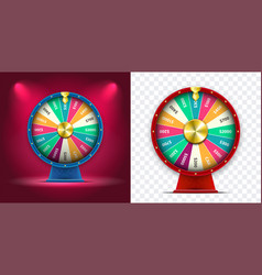 Set Of 3d Spinning Fortune Wheel Realistic Style