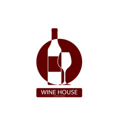 Wine House An Template With A Bottle Of