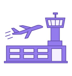 Colored Airport Icon Of Building