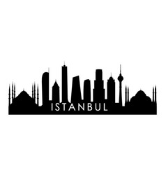 Istanbul Skyline Silhouette Black City