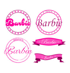 Stamp Emblem Welcome To Barbie Party