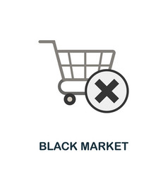 Black Market Flat Icon Colored Sign From Dark Web