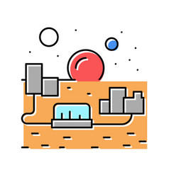 City On Mars Color Icon