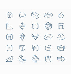 Pack Of 3d Geometric Shapes Icon In Line Style