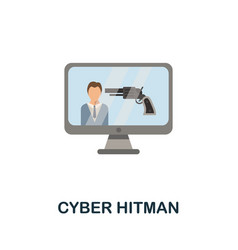 Cyber Hitman Flat Icon Colored Sign From Dark Web