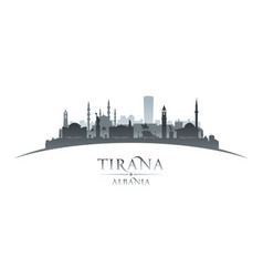 Tirana Albania City Silhouette White Background