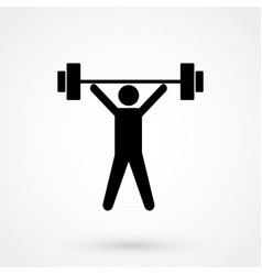 Weightlifter Icon On The White Background