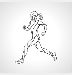 Runner Abstract Outline Silhouette Of Runnig