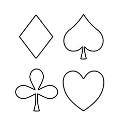 Set Of Outline Card Suits