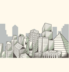 City Scape Hand Drawn Background