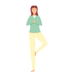 Girl Meditation Icon Cartoon Skills