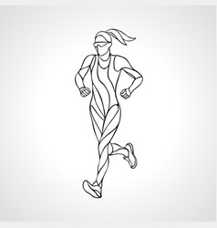 Runner Abstract Outline Silhouette Of Runnig